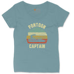 Pontoon Captain Ladies Curvy Tee - Surf Blackout