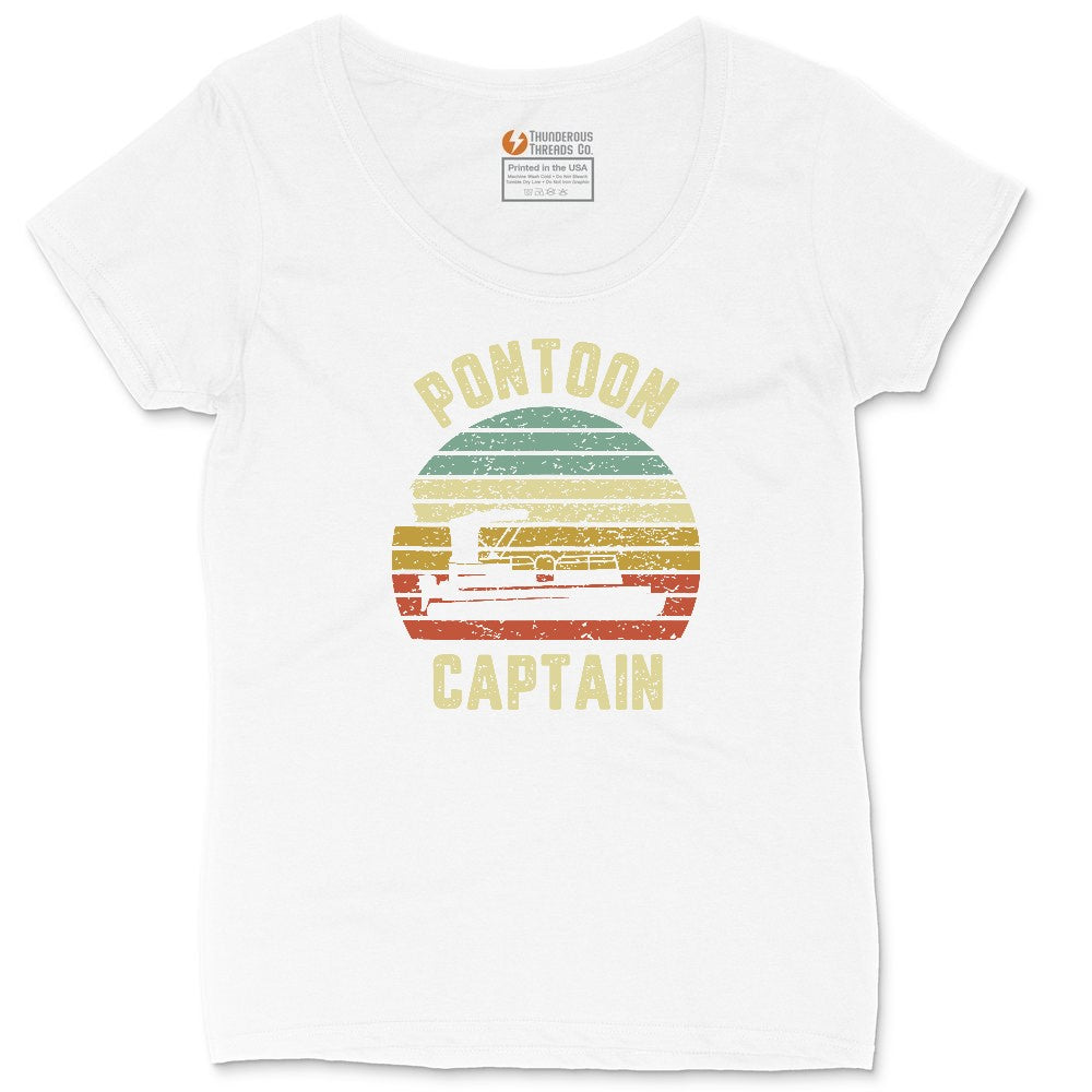 Pontoon Captain Ladies Curvy Tee - White