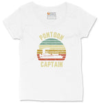 Pontoon Captain Ladies Curvy Tee - White