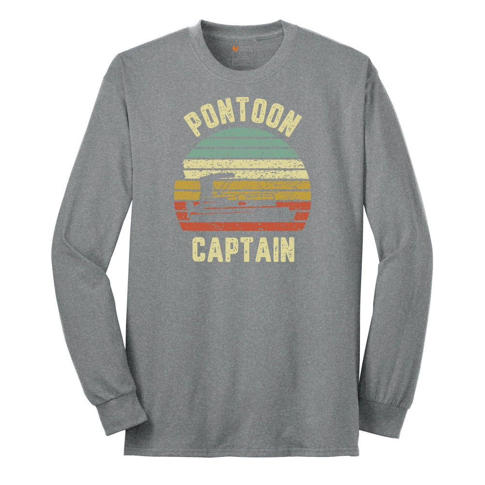 Pontoon Captain Long Sleeve Tee - Athletic Grey