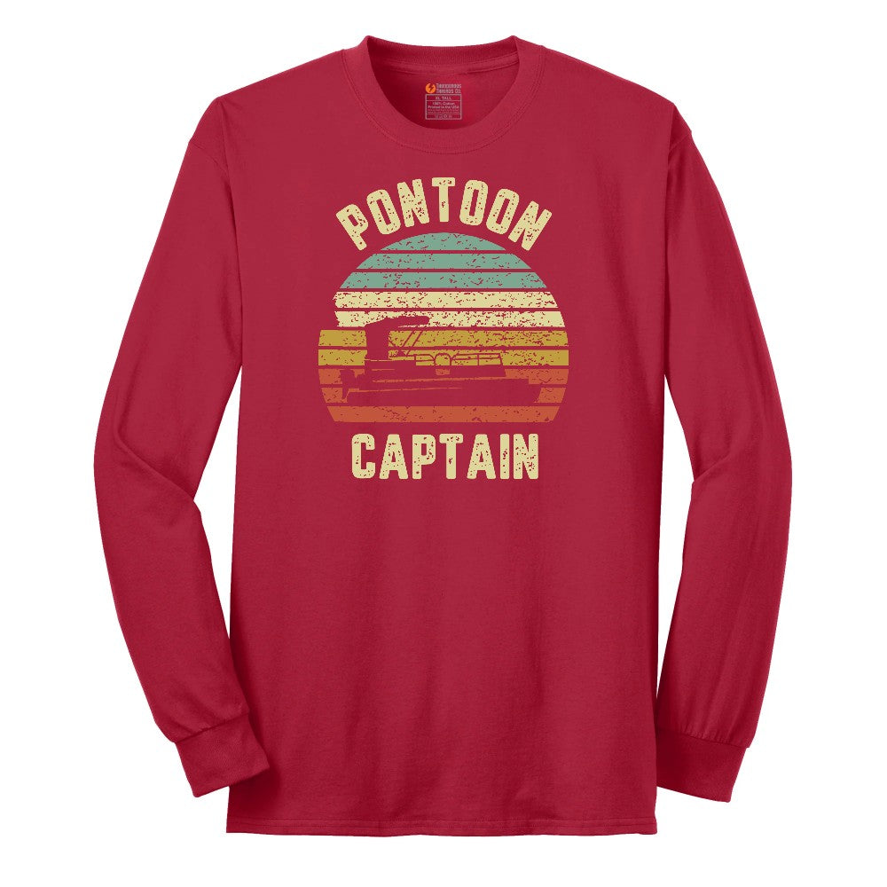 Pontoon Captain Long Sleeve Tee - Red