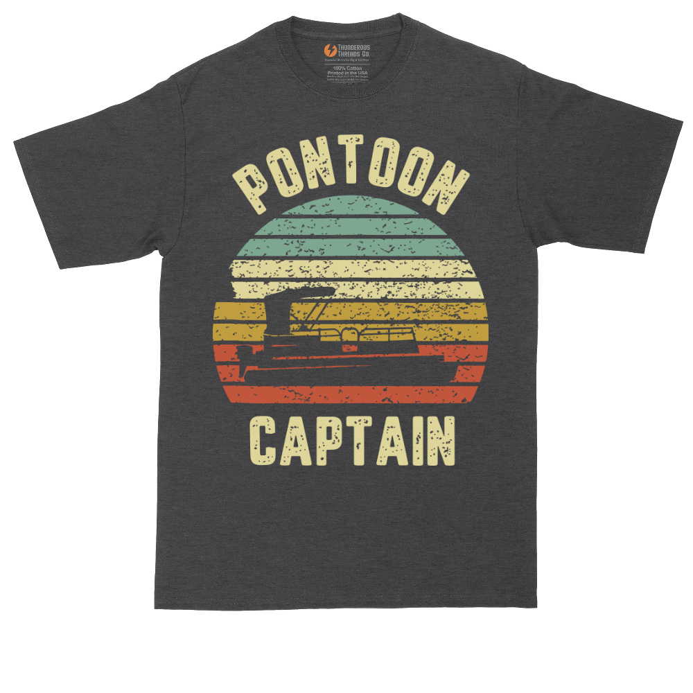 Pontoon Captain tall t-shirt for men in Dark Heather Grey