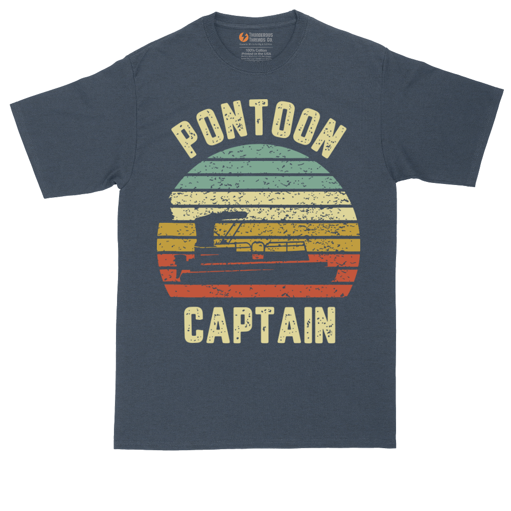 Pontoon Captain tall t-shirt for men in Heather Navy