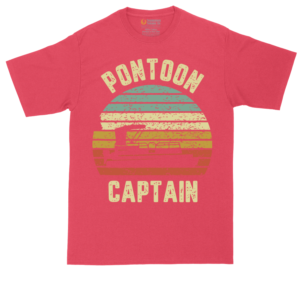 Pontoon Captain tall t-shirt for men in Heather Red