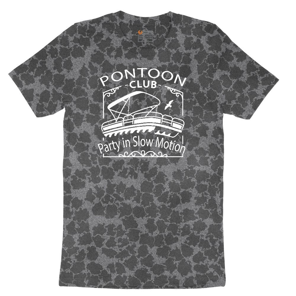 Pontoon Club Party in Slow Motion Ladies Short Sleeve Tee - Black Leopard