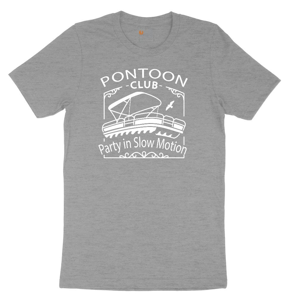 Pontoon Club Party in Slow Motion Ladies Short Sleeve Tee - Granite Heather