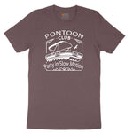 Pontoon Club Party in Slow Motion Ladies Short Sleeve Tee - Sangria Blackout