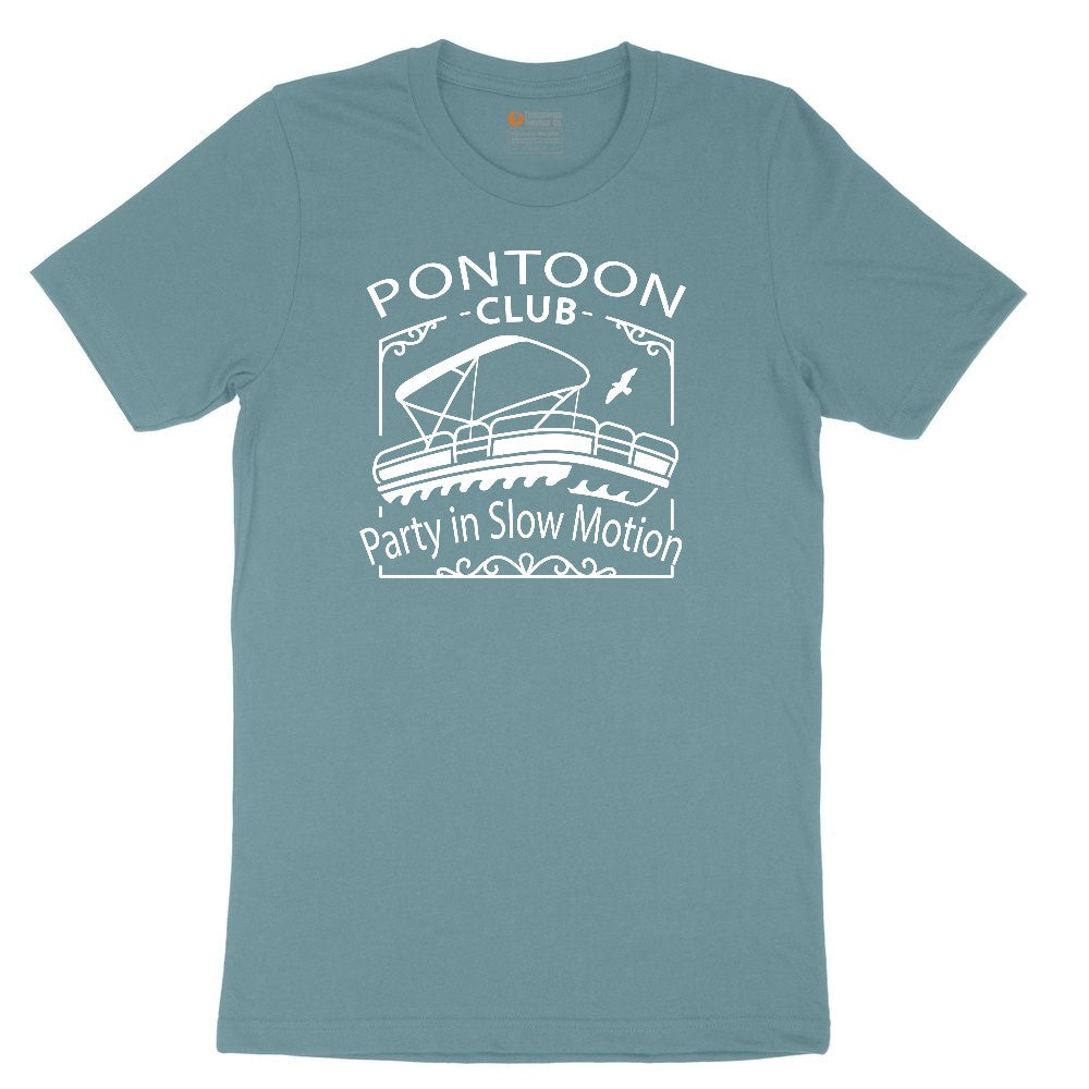 Pontoon Club Party in Slow Motion Ladies Short Sleeve Tee - Surf Blackout
