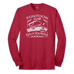 Pontoon Club Party in Slow Motion Long Sleeve Tee - Red