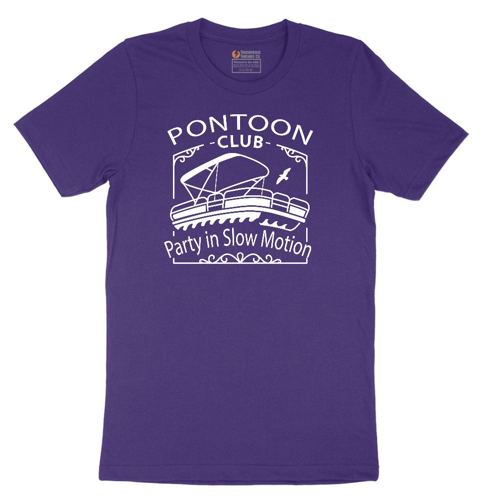 Pontoon Club Party in Slow Motion Short Sleeve Tee - Team Purple