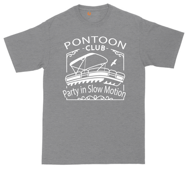 Pontoon Club Party in Slow Motion tall t-shirt for men in Heather Navy