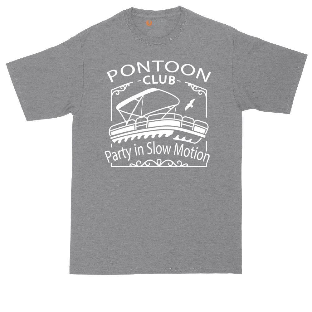 Pontoon Club Party in Slow Motion tall t-shirt for men in Athletic Heather