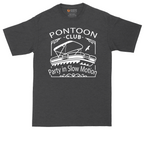 Pontoon Club Party in Slow Motion tall t-shirt for men in Dark Heather Grey