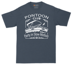 Pontoon Club Party in Slow Motion tall t-shirt for men in Heather Navy