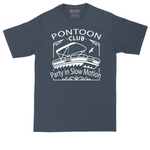 Pontoon Club Party in Slow Motion tall t-shirt for men in Heather Navy