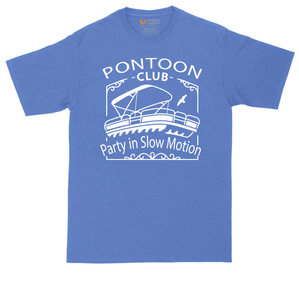 Pontoon Club Party in Slow Motion tall t-shirt for men in Heather Royal