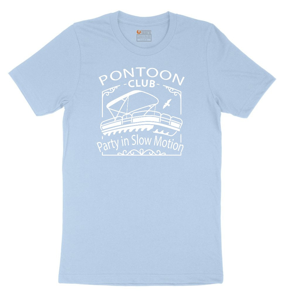 Pontoon Club Party in Slow Motion Toddler Short Sleeve Tee - Light Blue