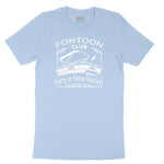 Pontoon Club Party in Slow Motion Youth Short Sleeve Tee - Light Blue