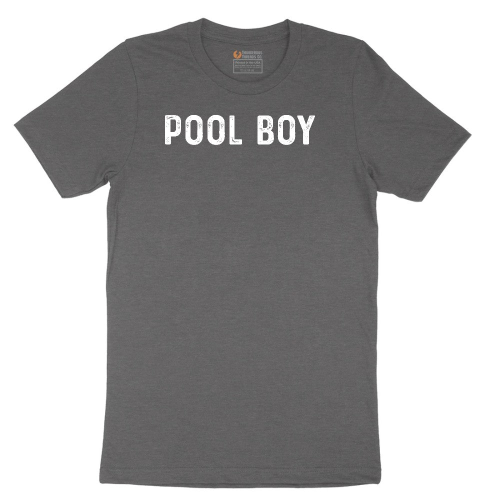 Pool Boy - Mens T-Shirt Short Sleeve Tee - Dark Heather Grey