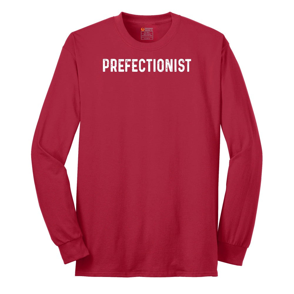 Prefectionist - Mens & Ladies T-Shirt Long Sleeve Tee - Red
