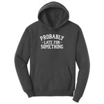 Probably Late for Something Ladies Hoodie - Dark Heather Grey