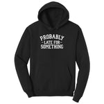 Probably Late for Something Ladies Hoodie - Jet Black