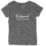 Professional Overthinker Ladies Curvy Tee - Black Leopard