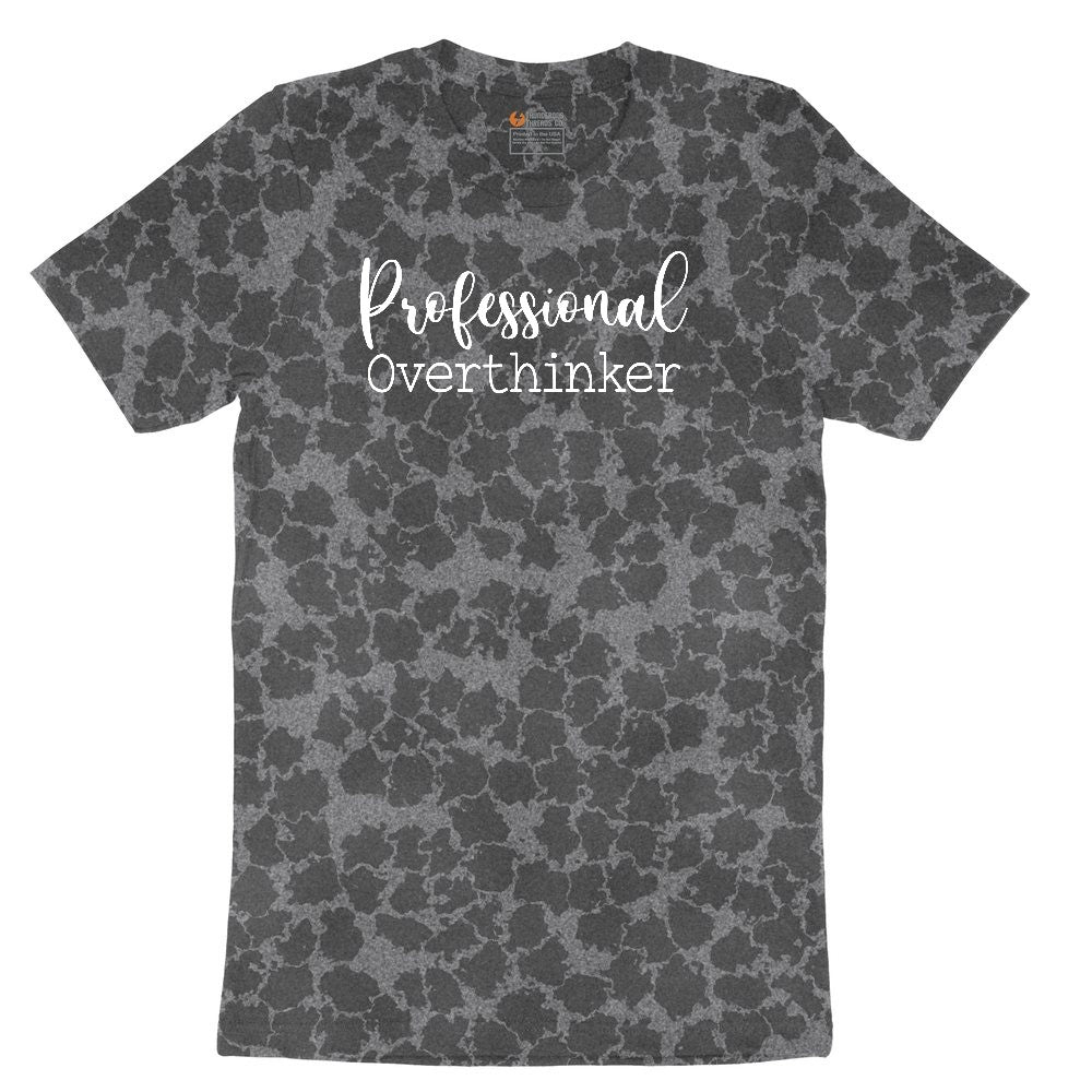 Professional Overthinker Ladies Short Sleeve Tee - Black Leopard