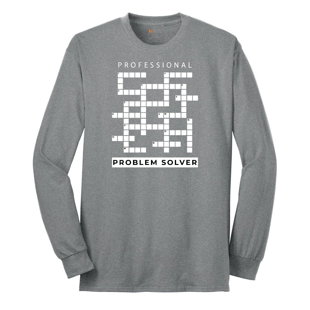 Professional Problem Solver - Mens & Ladies T-Shirt Long Sleeve Tee - Athletic Grey