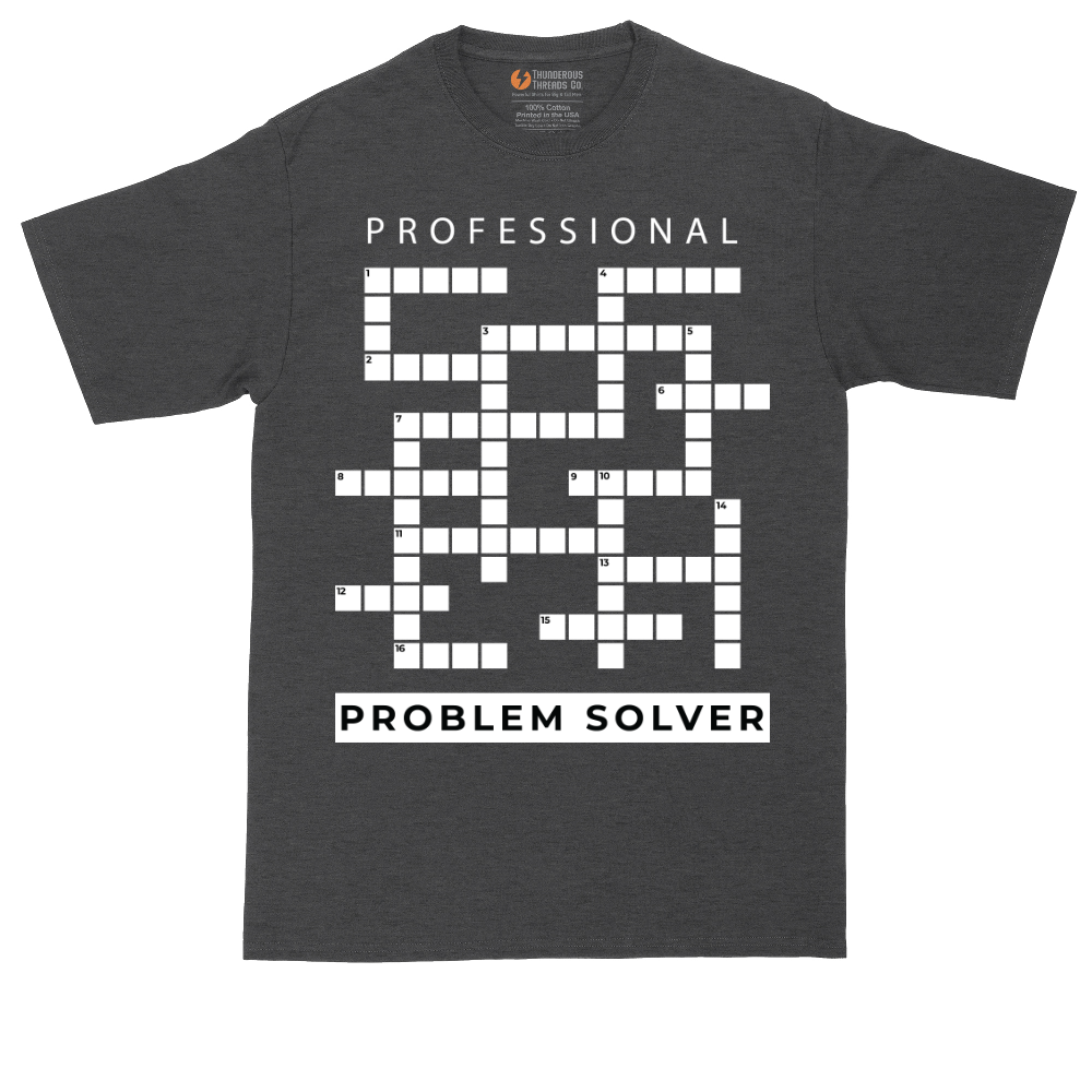 Professional Problem Solver tall t-shirt for men in Dark Heather Grey
