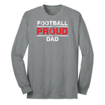 Proud Football Dad Long Sleeve Tee - Athletic Grey