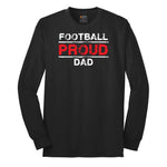 Proud Football Dad Long Sleeve Tee - Jet Black