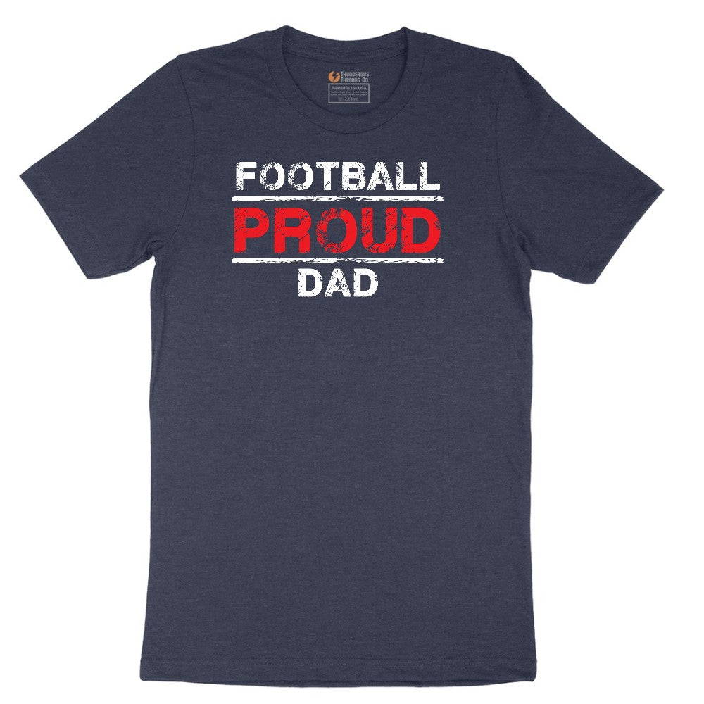 Proud Football Dad Short Sleeve Tee - Heather Navy