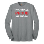 Proud Football Grandpa Long Sleeve Tee - Athletic Grey