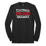 Proud Football Grandpa Long Sleeve Tee - Jet Black