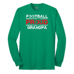 Proud Football Grandpa Long Sleeve Tee - Kelly Green