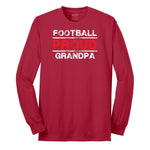 Proud Football Grandpa Long Sleeve Tee - Red