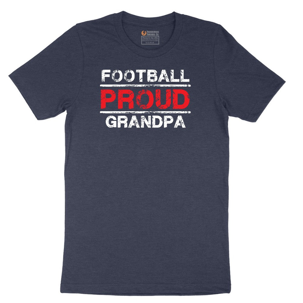 Proud Football Grandpa Short Sleeve Tee - Heather Navy