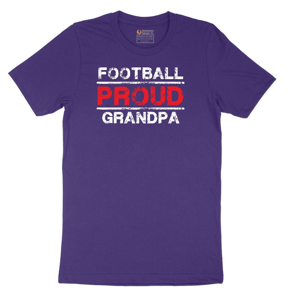 Proud Football Grandpa Short Sleeve Tee - Team Purple