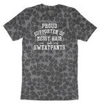 Proud Supporter of Messy Hair and Sweatpants Ladies Short Sleeve Tee - Black Leopard
