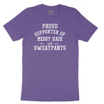 Proud Supporter of Messy Hair and Sweatpants Ladies Short Sleeve Tee - Vintage Purple