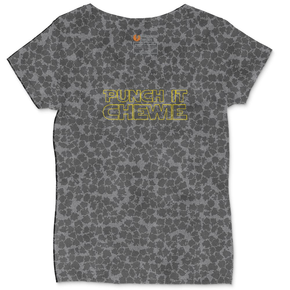 Punch It Chewie Ladies Curvy Tee - Black Leopard