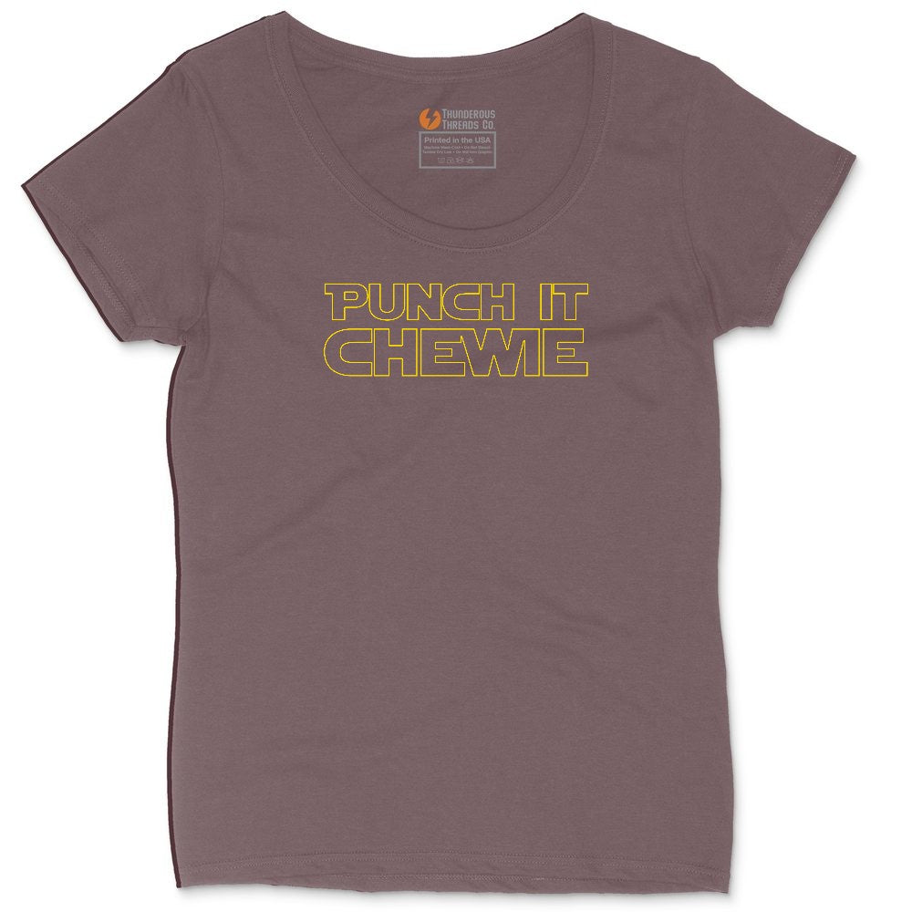 Punch It Chewie Ladies Curvy Tee - Sangria Blackout