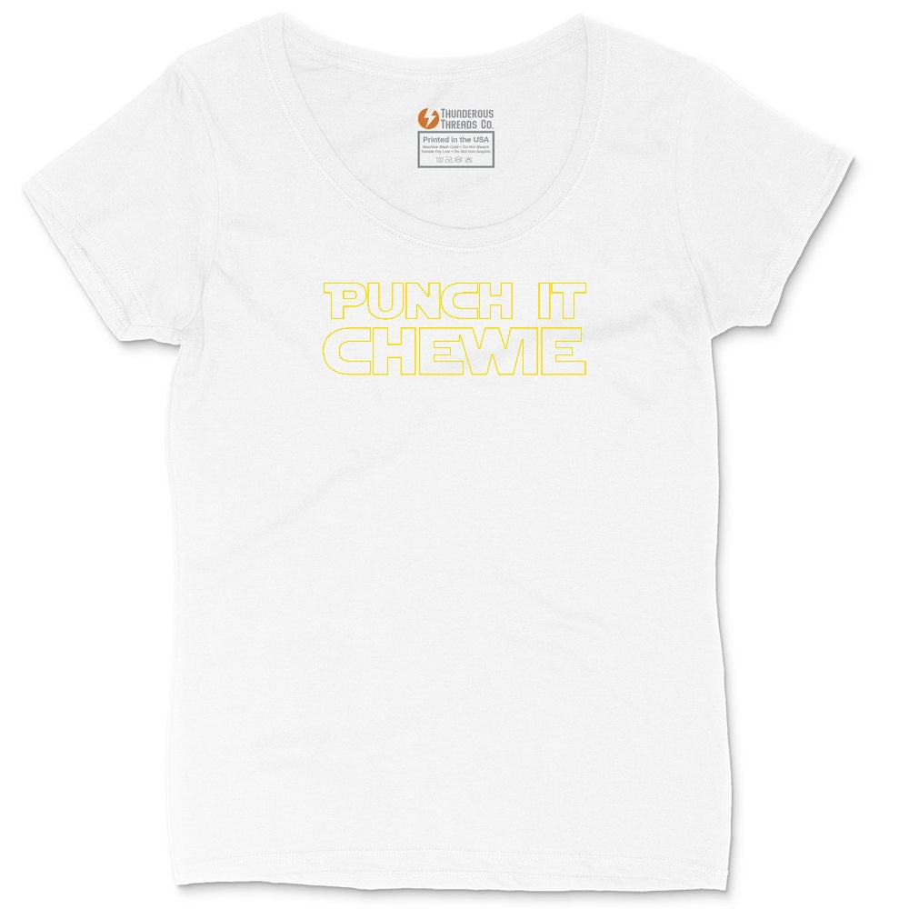 Punch It Chewie Ladies Curvy Tee - White