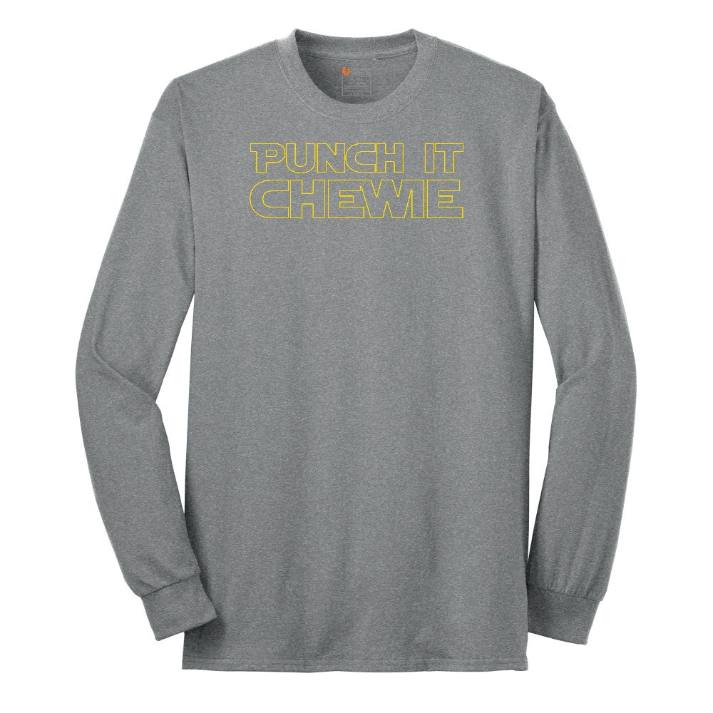 Punch It Chewie Long Sleeve Tee - Athletic Grey