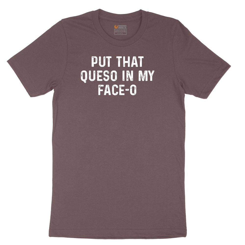Put that Queso in My Face-O Ladies Short Sleeve Tee - Sangria Blackout