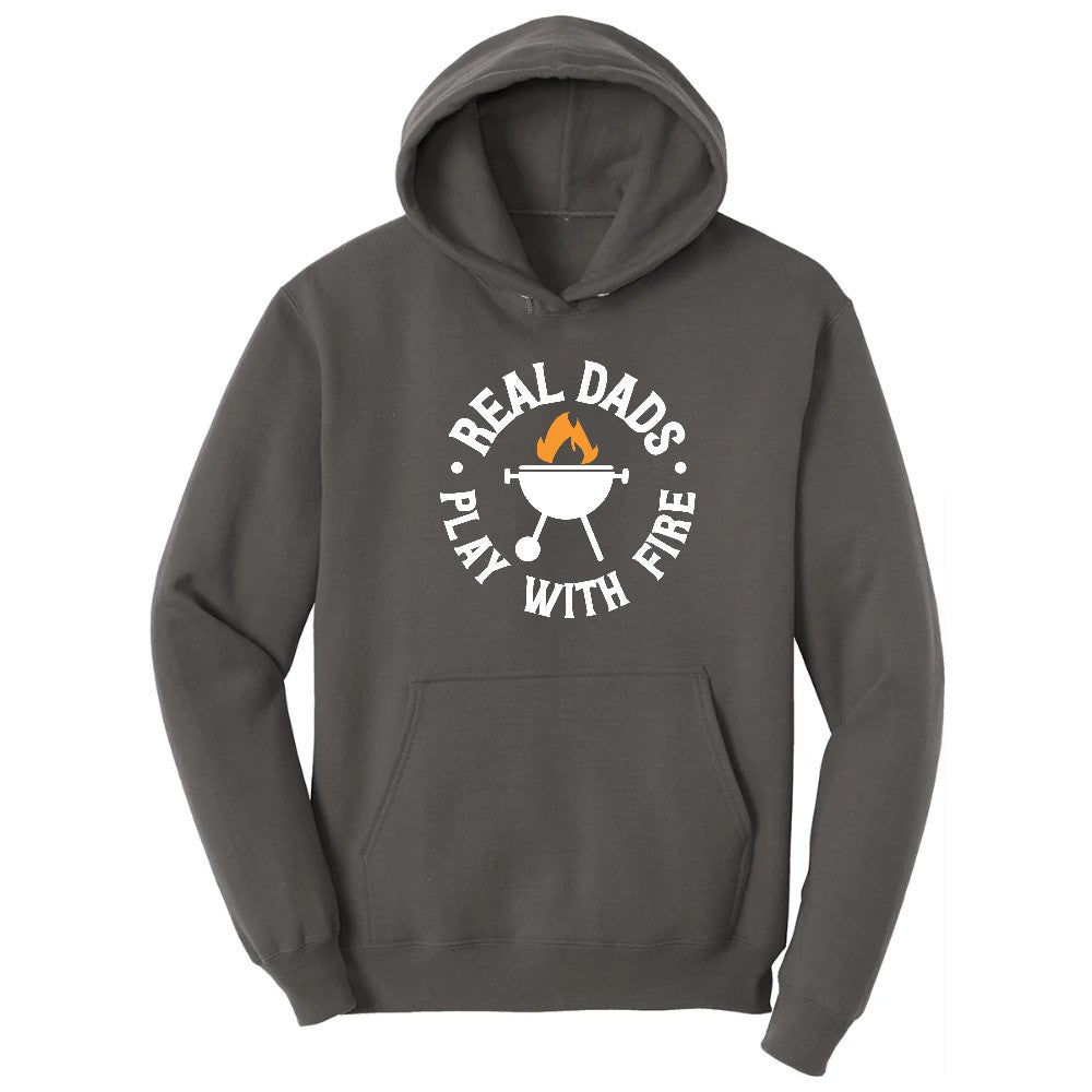 Real Dads Play with Fire Hoodie - Charcoal