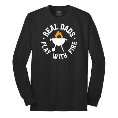 Real Dads Play with Fire Long Sleeve Tee - Jet Black