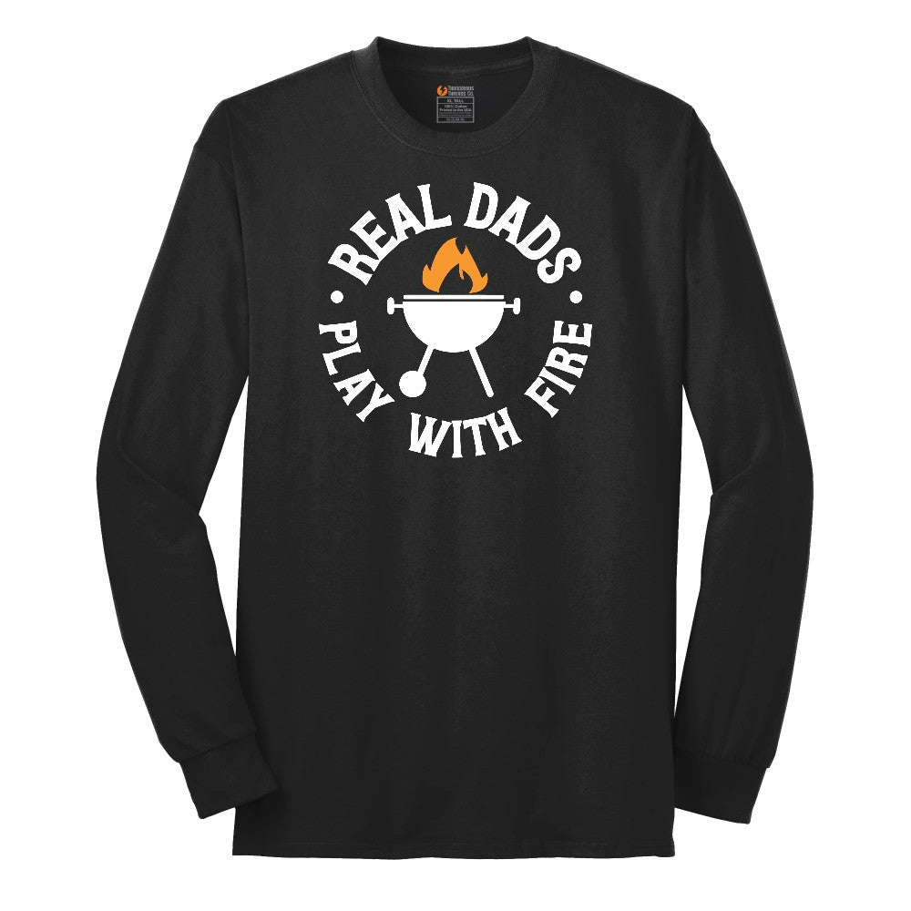 Real Dads Play with Fire Long Sleeve Tee - Jet Black