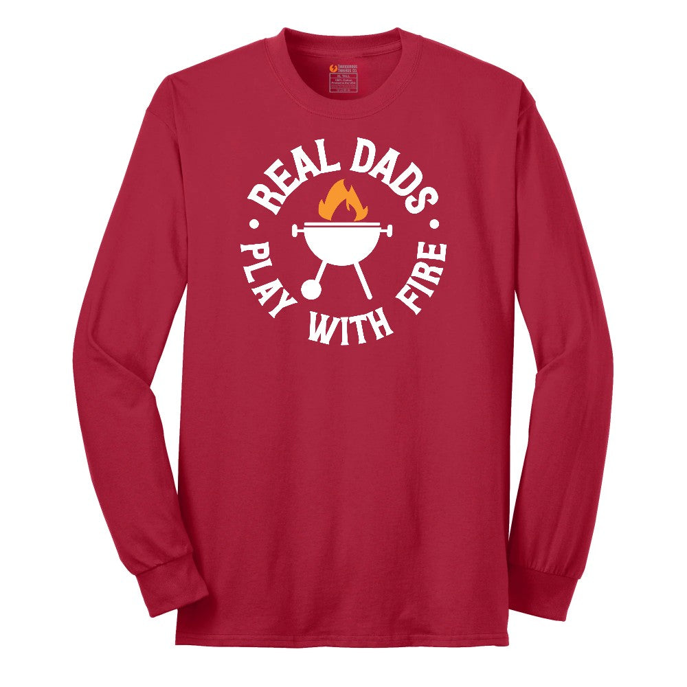Real Dads Play with Fire Long Sleeve Tee - Red